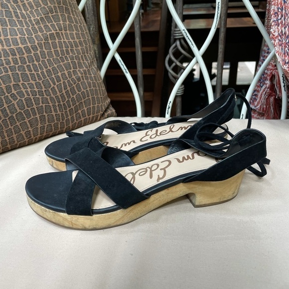 Sam Edelman Jenna Ankle Wrap Sandal Black 90’s 9 - Picture 4 of 10